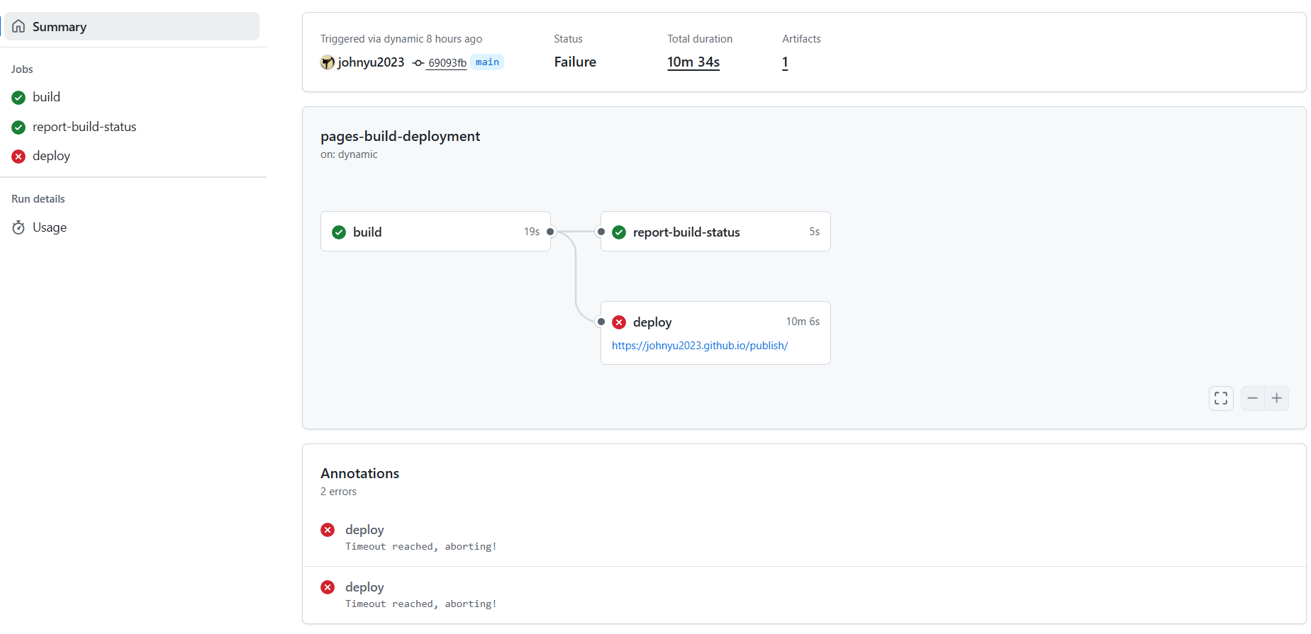 github action fail 01