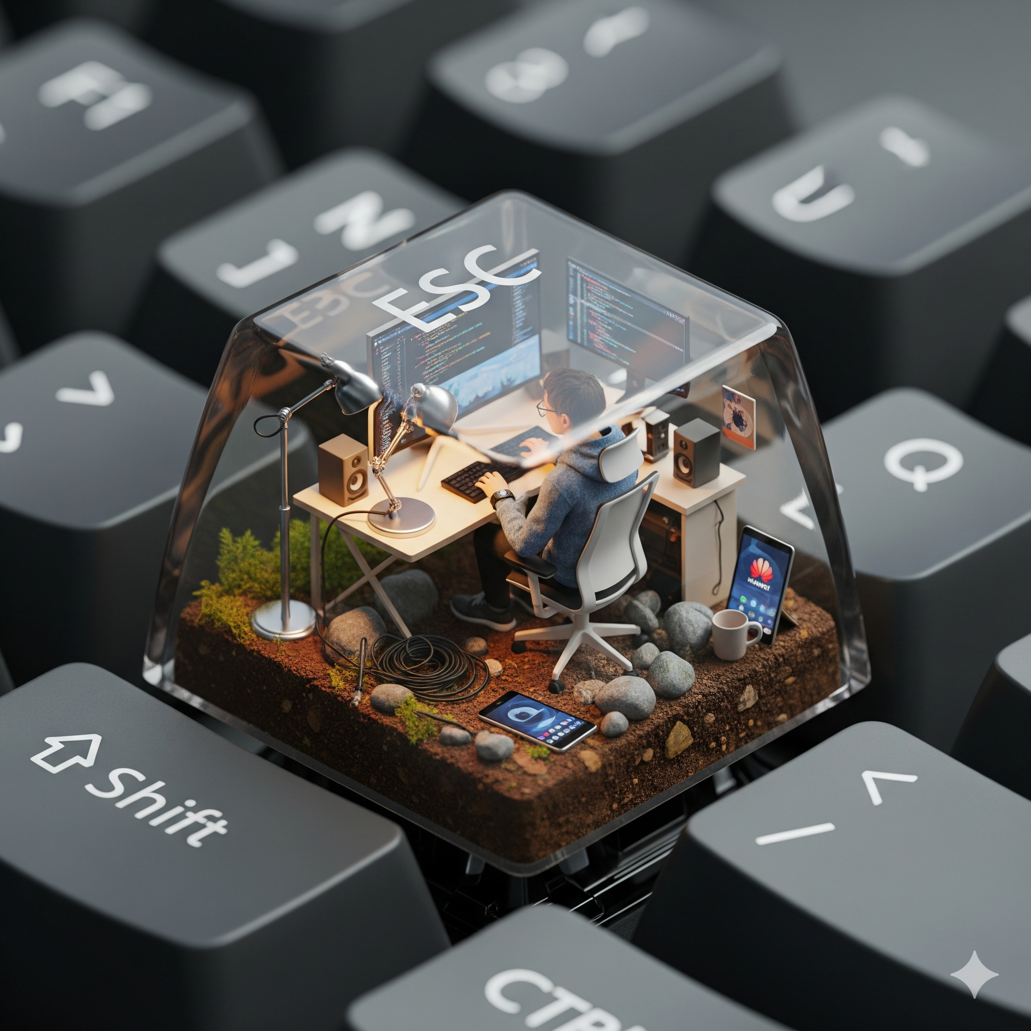 man in esc key